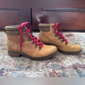 Timberland Ellendale Brown Boots with Red Laces